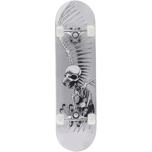  LDGGG Skateboards Suitable for Beginners Kids Boys Girls Teenagers Skateboards 7 Layers of Silver