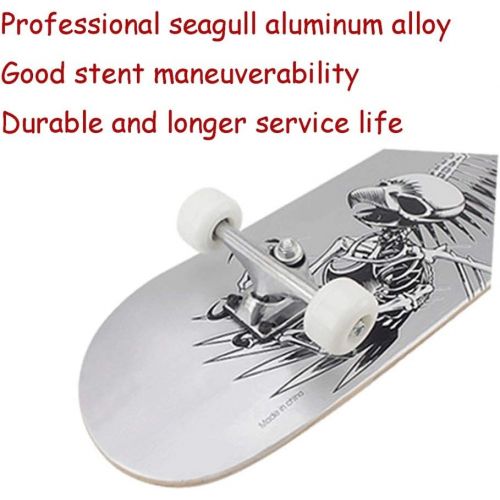  LDGGG Skateboards Suitable for Beginners Kids Boys Girls Teenagers Skateboards 7 Layers of Silver