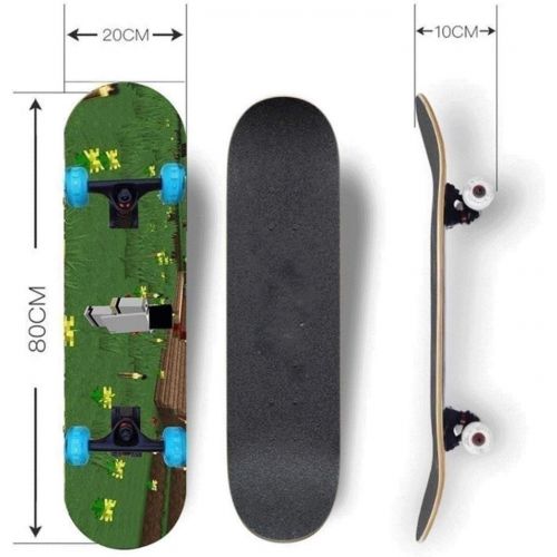  LDGGG Skateboards 31 Inch Complete Skateboard Four-Wheel Skateboarding Children Boys Girls Beginners Teenagers Professional Skateboarding (Building Blocks 18)