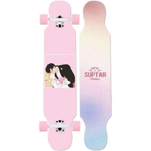  LDGGG Skateboard Complete Skateboard 42-inch Seven-Layer Maple Wood Long Skateboard Beginner Adult Skateboard（Athletic Girl 21）