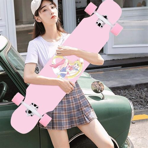  LDGGG Skateboard Complete Skateboard 42-inch Seven-Layer Maple Wood Long Skateboard Beginner Adult Skateboard（Athletic Girl 21）