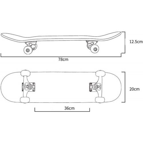  LDGGG Skateboards Four-Wheel Skateboarding Teenagers Double Rocker Boys and Girls Children Beginners Professional Skateboarding (Detective 10)