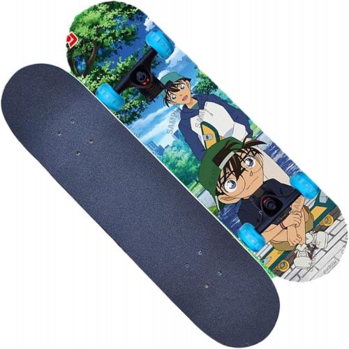  LDGGG Skateboards Four-Wheel Skateboarding Teenagers Double Rocker Boys and Girls Children Beginners Professional Skateboarding (Detective 10)