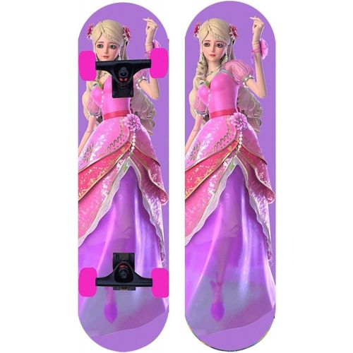  LDGGG Skateboards Four-Wheel Skateboarding Children Boys and Girls Skateboarding Beginners Teenagers Professional Double Tilt Skateboard （Ice Princess 15）