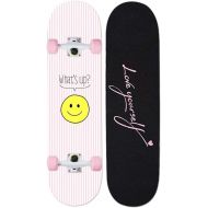 LDGGG Skateboards 31 Inch Complete Skateboard Beginner Double Tilt Four-Wheel Skateboard for Teenagers and Children (Pink 21)