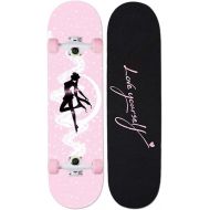 LDGGG Skateboards Complete Skateboard 31.4 Inch Sailor Moon Skateboard Beginner Children Adult Four Wheel Skateboard, (Beauty Girl Series 9)