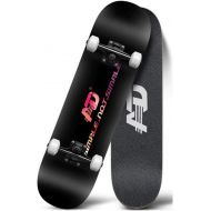 LDGGG Skateboards Complete Skateboard 31 Inches Beginner Adult Boys and Girls Teenagers and Children Road Professional Double Tilt Four-Wheel Skateboard (Black)