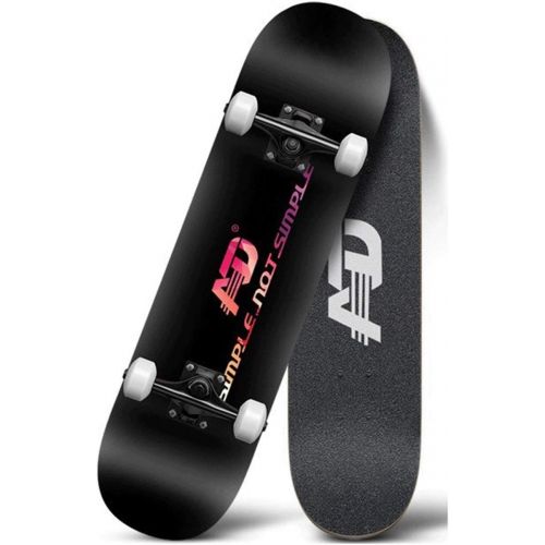  LDGGG Skateboards Complete Skateboard 31 Inches Beginner Adult Boys and Girls Teenagers and Children Road Professional Double Tilt Four-Wheel Skateboard (Black)