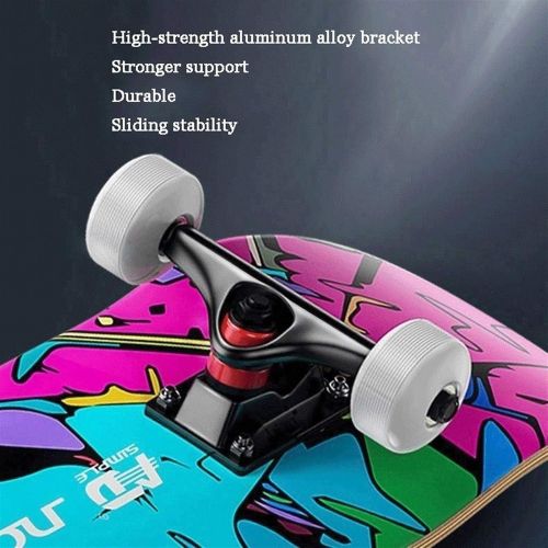  LDGGG Skateboards Complete Skateboard 31 Inches Beginner Adult Boys and Girls Teenagers and Children Road Professional Double Tilt Four-Wheel Skateboard (Black)