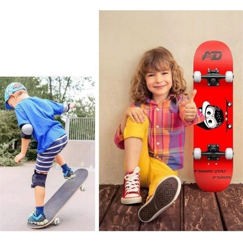  LDGGG Skateboards Complete Skateboard 31 Inches Beginner Adult Boys and Girls Teenagers and Children Road Professional Double Tilt Four-Wheel Skateboard (Black)