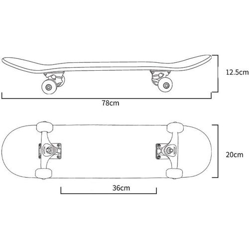  LDGGG Skateboards 30 Inch Professional Skateboard Complete Skateboard Childrens and Adult Skateboard,Green Skull