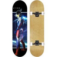 LDGGG Skateboards Complete Skateboard for Adult Youth Kid and Beginner - 31 Double Kick Concave Street Skateboard 7 Layer Maple Deck (Robot 12)