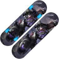 LDGGG Skateboards 31-inch Beginner Kids Flash Wheel Skateboard Complete Skateboard Morphing Hero 15