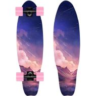 LDGGG Skateboards Adult Skateboard Complete Skateboard Beginner Professional Four-Wheel Skateboard Meteor in The Sky