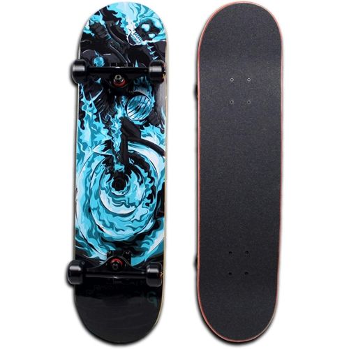  LDGGG Skateboards Complete Skateboard 31 Inch Cruiser Skateboard Beginner Boys and Girls Maple Wood Skateboard (Rapid Flame)