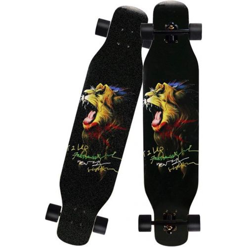  LDGGG Skateboards Complete Skateboard 41-inch Maple Longboard Vertical Longboard Skateboard Cruiser, King of Beasts