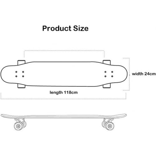  LDGGG Skateboards Complete Skateboard 46-inch Long Skateboard Professional Men and Women Adult Four-Wheel Dance Board Constellation Series 9