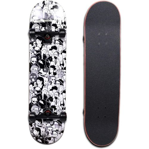  LDGGG Skateboards Complete Skateboard 31 Inch Cruiser Skateboard Beginner Boys and Girls Maple Wood Skateboard (Crowd)