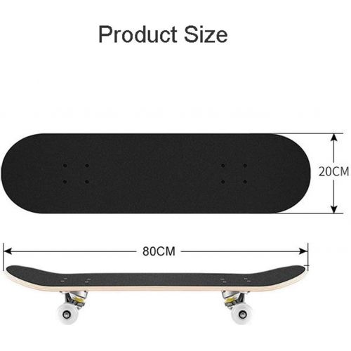  LDGGG Skateboards Children Complete Skateboard Cruiser 7 Layers Maple Double Kick Concave Skateboard (Fire Doll 3