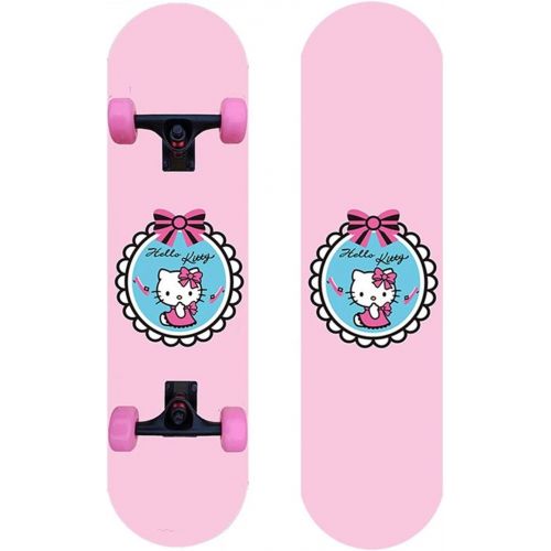  LDGGG Skateboards 31 X 8 Complete Skateboard 7 Layer Maple Wood Double Kick Skateboards for Adults and Childrens Tricks Skateboard (Katie 26)