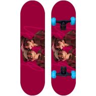 LDGGG Skateboards 31-inch Beginner Kids Flash Wheel Skateboard Complete Skateboard Flower Gentleman 2