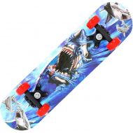 LDGGG Skateboards Complete Skateboard 24-inch Maple Deck Kids Beginner Skateboard, Big Shark
