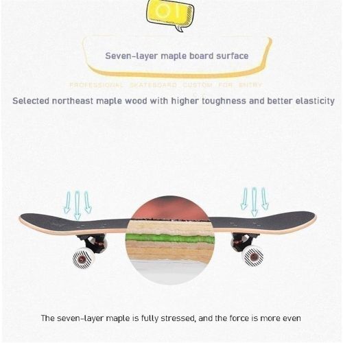  LDGGG Skateboards Complete Skateboard 31 Inch Beginner Four-Wheel Double Tilt Skateboard Children Teenagers Boys and Girls Skateboard (Lion