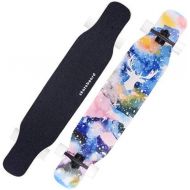 LDGGG Skateboards Complete Skateboard, 46-inch Maple Wood Long Skateboard Professional Men and Women Adult Four-Wheel Dance Board Painted Series 1