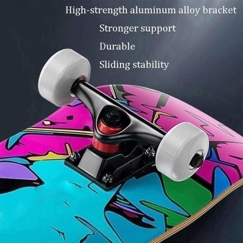  LDGGG Skateboards 31 X 8 Complete Skateboard 7 Layer Maple Wood Double Kick Skateboards for Adults and Childrens Tricks Skateboard (Katie 10)