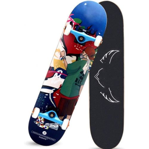  LDGGG Skateboards Complete Skateboard Professional Four-Wheel Double Rocker Beginner Boys and Girls Maple Skateboard PTN 11