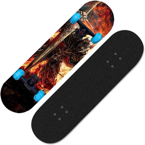  LDGGG Skateboards 31-inch Beginner Kids Flash Wheel Skateboard Complete Skateboard Morphing Hero 5