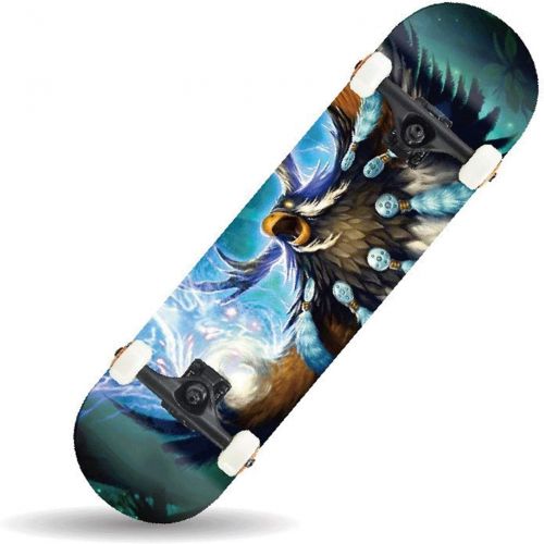  LDGGG Skateboards Complete Skateboard 31 Inch Double Kick Skate Board Cruiser 7 Layer Maple Deck Beginner Adult Boy Girl Skateboard (Eagle King)