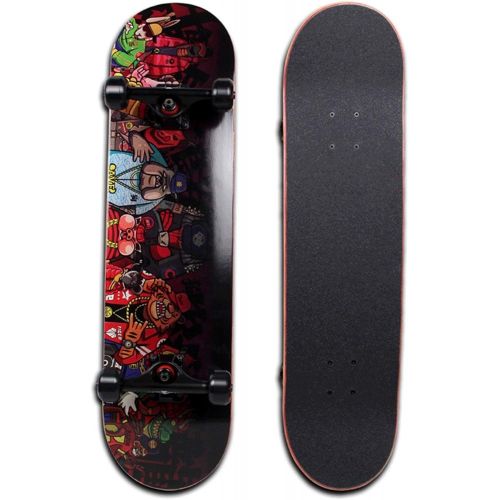  LDGGG Skateboards Complete Skateboard 31 Inch Cruiser Skateboard Beginner Boys and Girls Maple Wood Skateboard (Family Portrait)