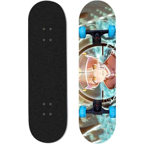  LDGGG Skateboards 31-inch Beginner Kids Flash Wheel Skateboard Complete Skateboard Flower Gentleman 6