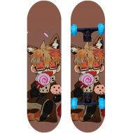 LDGGG Skateboards 31-inch Beginner Kids Flash Wheel Skateboard Complete Skateboard Flower Gentleman 10