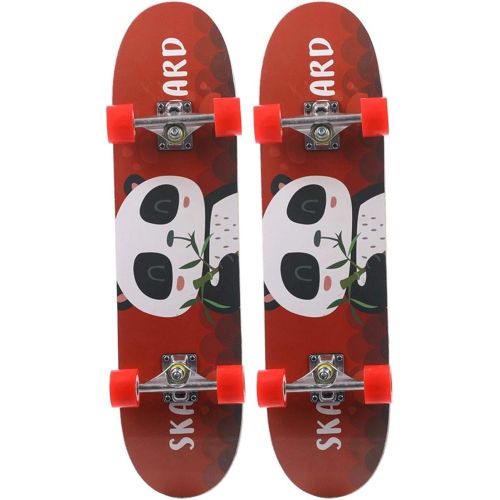  LDGGG Skateboards Complete Skateboard 31 Inch Professional Skateboard Flashing Wheel Beginner Road Brush Street Board Men and Women Adult Skateboard (Panda)