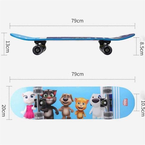  LDGGG Skateboards Complete Skateboard 31 Inches 7 Layer Maple Wood Flash Wheel Skateboard for Beginners Kids Teens and Adults (Tom Cat 3)