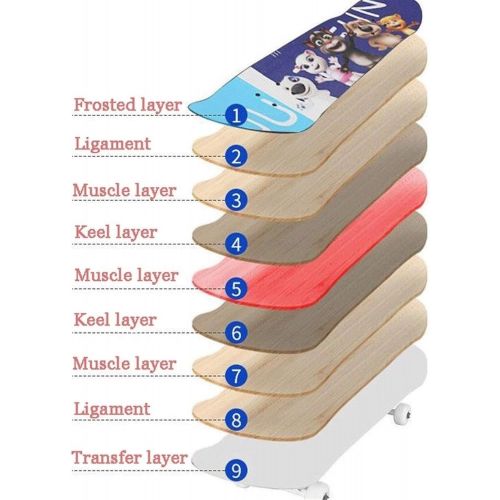  LDGGG Skateboards Complete Skateboard 31 Inches 7 Layer Maple Wood Flash Wheel Skateboard for Beginners Kids Teens and Adults (Tom Cat 3)