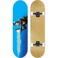 LDGGG Skateboards Complete Skateboard for Adult Youth Kid and Beginner - 31 Double Kick Concave Street Skateboard 7 Layer Maple Deck (Robot 17)