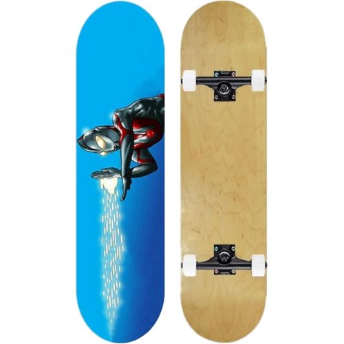  LDGGG Skateboards Complete Skateboard for Adult Youth Kid and Beginner - 31 Double Kick Concave Street Skateboard 7 Layer Maple Deck (Robot 17)