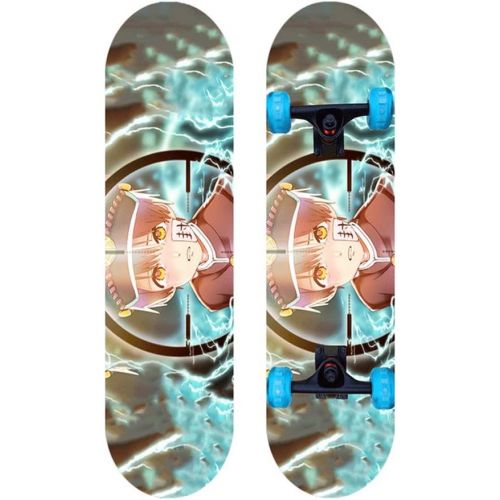  LDGGG Skateboards 31-inch Beginner Kids Flash Wheel Skateboard Complete Skateboard Flower Gentleman 9