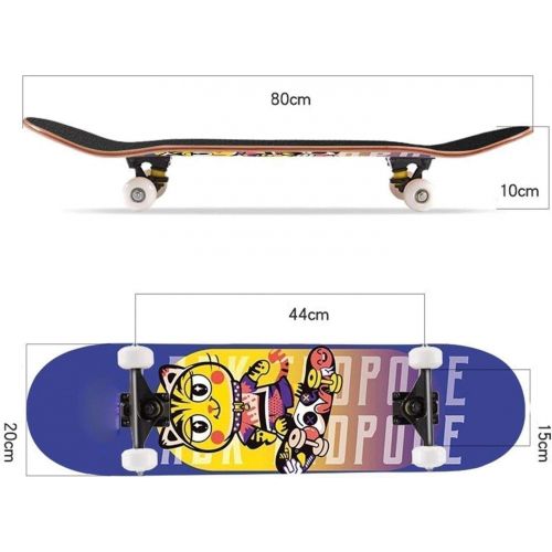  LDGGG Skateboards 31-inch Beginner Skateboard Adult Skateboard Complete Skateboards Little Monster 12