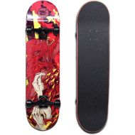 LDGGG Skateboards Complete Skateboard 31 Inch Cruiser Skateboard Beginner Boys and Girls Maple Wood Skateboard (Red)