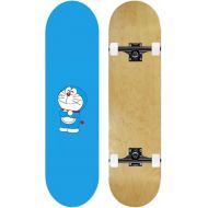 LDGGG Skateboards Complete Skateboard for Adult Youth Kid and Beginner - 31 Double Kick Concave Street Skateboard 7 Layer Maple Deck (Doraemon 1)
