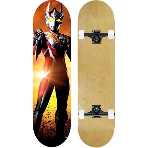  LDGGG Skateboards Complete Skateboard for Adult Youth Kid and Beginner - 31 Double Kick Concave Street Skateboard 7 Layer Maple Deck (Robot 15)