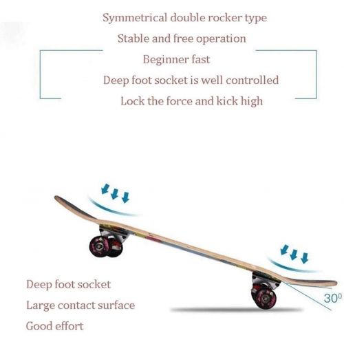  LDGGG Skateboards Complete Skateboard 31 Inches Childrens Four-Wheeled Double Tilt Young Beginners Boys and Girls Professional Street Skateboard (SA5)