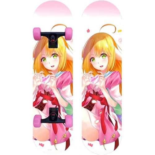  LDGGG Skateboards 31-inch Beginner Kids Flash Wheel Skateboard Complete Skateboard Butterfly Fairy 33