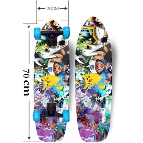  LDGGG Skateboards 27-inch Beginner Kids Flash Wheel Skateboard Complete Skateboard Animator 18