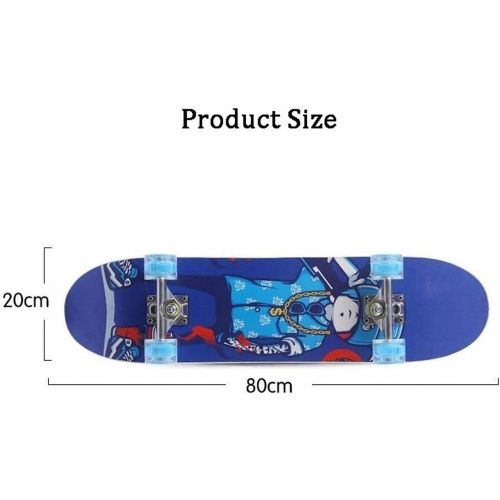  LDGGG Skateboards Complete Skateboard 31 Inch Professional Skateboard Flashing Wheel Beginner Road Brush Street Board Men and Women Adult Skateboard (Tiger)