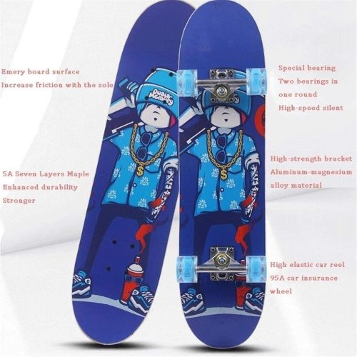  LDGGG Skateboards Complete Skateboard 31 Inch Professional Skateboard Flashing Wheel Beginner Road Brush Street Board Men and Women Adult Skateboard (Tiger)